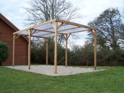 Carport bois Habrita Thermo toit pvc