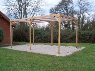 Carport bois Habrita Thermo toit pvc