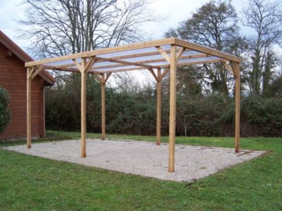 Carport bois Habrita Thermo toit pvc