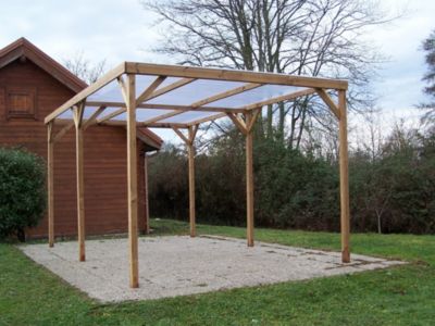 Carport bois Habrita Thermo toit pvc