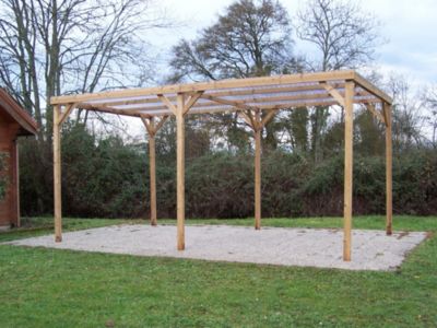 Carport bois Habrita Thermo toit pvc