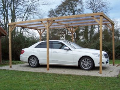 Carport bois Habrita Thermo toit pvc