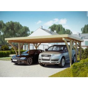 Carport Bois PALERME 2 Voitures - 510 x 603 - Abri pour Voitures - Bois des Regions Nordiques - Pin Traité Autoclave