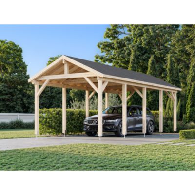 Carport bois Robert toit double pentes 23,1m² Palmako