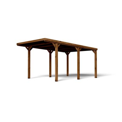Carport bois toit plat Victor Cerland 16,5 m²
