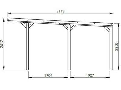 Carport bois toit plat Victor Cerland 16,5 m²
