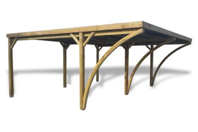 Carport double bois Blooma Goteborg L. 552 x P. 604 x H. 240 cm