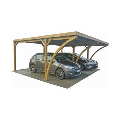 Carport double bois Blooma Goteborg L. 552 x P. 604 x H. 240 cm