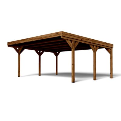 Carport double bois toit plat Victor Cerland