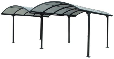 Carport double en aluminium gris anthracite 28,62m²