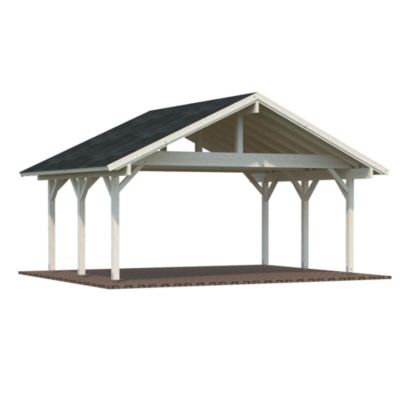Carport double toit plat en bois Palmako Robert 2 voitures 35,8 m²
