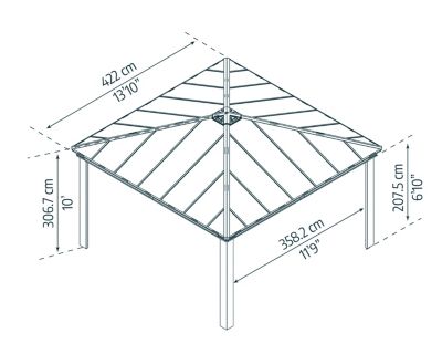 Carport en aluminium 4.22 x 4.22m Canopia Colorado