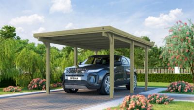 Carport en bois 3,2x5,1m avec toit plat Weka 617 T1