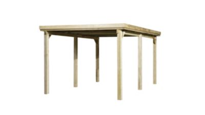 Carport en bois 3,2x5,1m avec toit plat Weka 617 T1