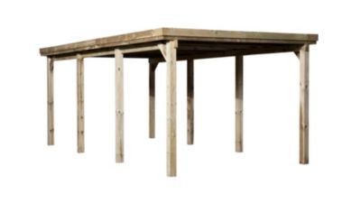 Carport en bois 3,2x6,1m avec toit plat Weka 617 T2