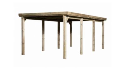 Carport en bois 3,2x6,1m avec toit plat Weka 617 T2