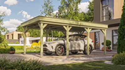 Carport en bois 3,2x6,2m avec toit plat Weka 609