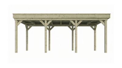 Carport en bois 3,2x6,2m avec toit plat Weka 609