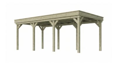 Carport en bois 3,2x6,2m avec toit plat Weka 609