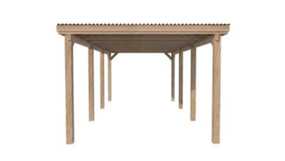 Carport en bois 3,2x8m avec toit plat Weka 617 T3