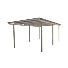 Carport en bois et panneaux ondulés 3x5 m Budget