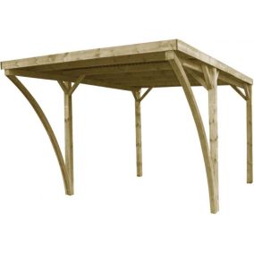 Carport en bois et panneaux ondulés 3x5 m Lido