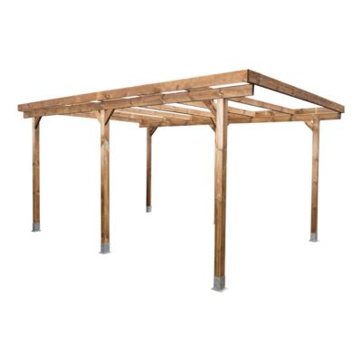 Carport en bois sans toit 15,2m² 3 x 5m