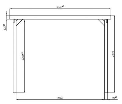 Carport en bois sans toit 3 x 5m Stelmet