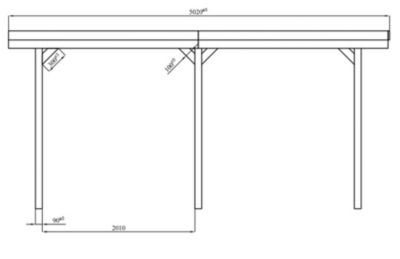 Carport en bois sans toit 3 x 5m Stelmet