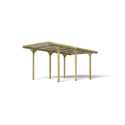 Carport en bois toit plat Jean Cerland 15,6m²
