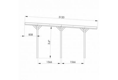 Carport en bois toit plat Jean Cerland 15,6m²