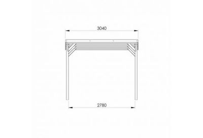 Carport en bois toit plat Jean Cerland 15,6m²