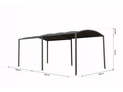 Carport en métal extensible " Mathis"  303566 x 295 x 240 cm  Gris