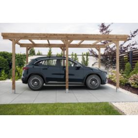 Carport en pin 1 voiture L.5,02 x l.3,04 x H2,34 m traité autoclave