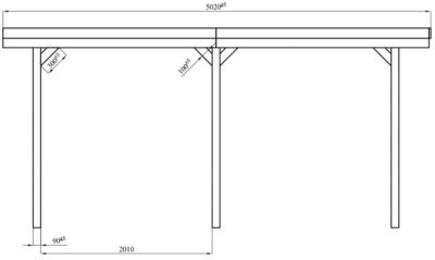 Carport en pin 1 voiture L.5,02 x l.3,04 x H2,34 m traité autoclave