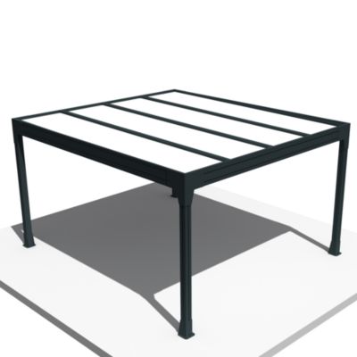 Carport HAPESIRE Isotoit îlot 5,02x3,50m (Gris anthracite)