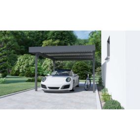 Carport individuel Pascal Terrando, 34x5m dim ext (cas échéant incl débord de toit) revêtu par poudre, 16,8m² superficie totale