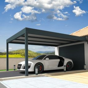 Carport isotoit MODERN Gris anthracite 3,78x3,00m (Kit LED 3 cotés)