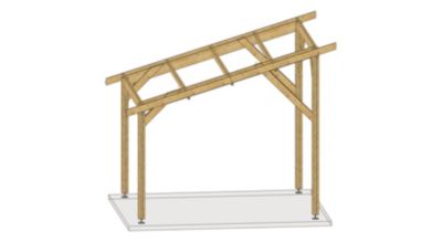 Carport monopente 300cmx1150cm bois DOUGLAS Français label PEFC ...