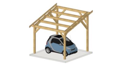 Carport monopente 450cmx500cm Bois DOUGLAS Français label PEFC ...