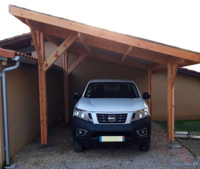 Carport monopente 500cmx800cm Bois DOUGLAS Français label PEFC ...