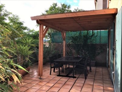 Carport pergola adossée 500cmx450cm Bois DOUGLAS Français label PEFC (Charpente - Auvent - Abri terrasse) surface 2250 m²