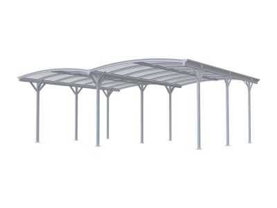 Carport pergola double autoportant en aluminium - 2 voitures - 30 m² - Blanc - BARESA