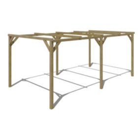 Carport pergola simple autoporté en bois traité - 1 voiture - 15 m² - ACHILLE