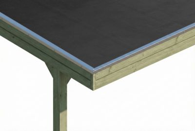 Carport SKAN HOLZ Friesland 320 x 555 cm, avec toit EPDM, imprégné vert