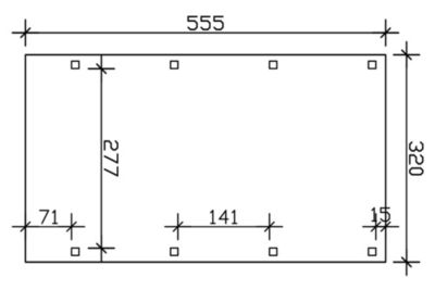 Carport SKAN HOLZ Friesland 320 x 555 cm, avec toit EPDM, imprégné vert