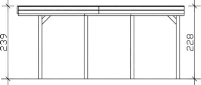 Carport SKAN HOLZ Friesland 320 x 555 cm, avec toit EPDM, imprégné vert