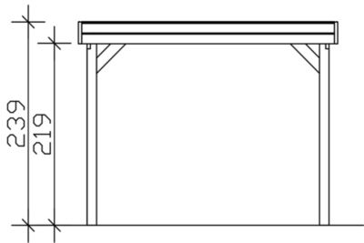 Carport SKAN HOLZ Friesland 320 x 555 cm, avec toit EPDM, imprégné vert