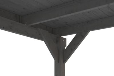 Carport SKAN HOLZ Friesland 546 x 555 cm, avec toit EPDM, gris ardoise