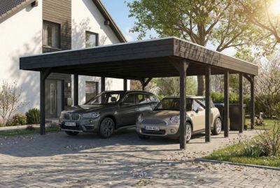 Carport SKAN HOLZ Friesland 546 x 708 cm, avec toit EPDM, anthracite